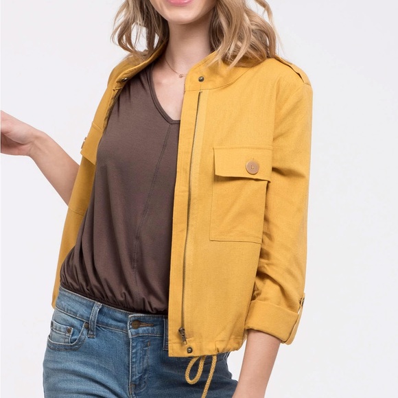 Mustard Yellow Zip up jacket - Picture 2 of 4
